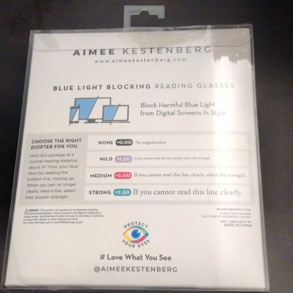 Blue Light Glasses plus Readers -Aimee Kestenberg Set Strength +2.0 NWT - Picture 6 of 6